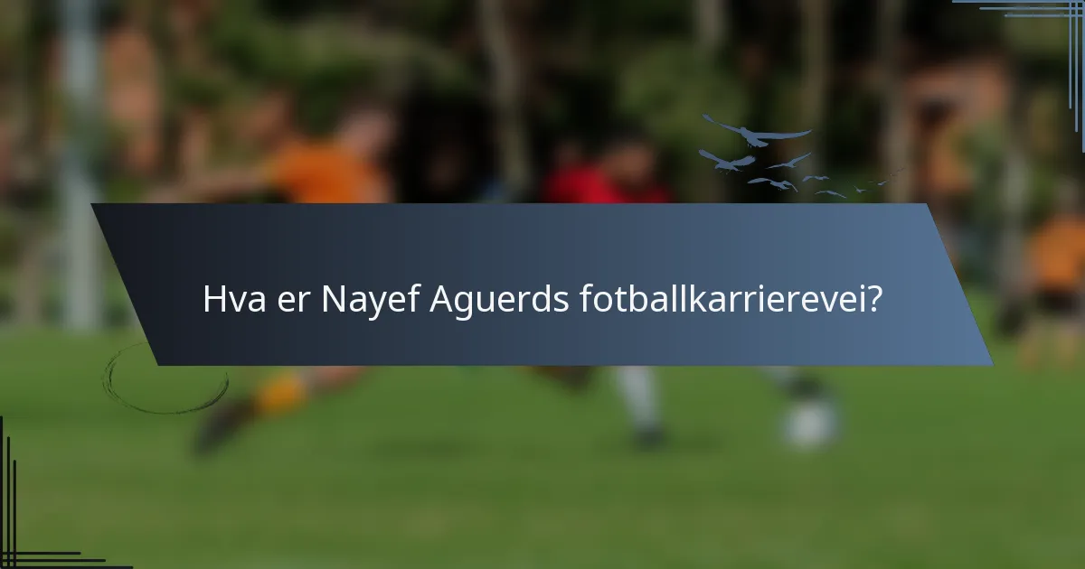 Hva er Nayef Aguerds fotballkarrierevei?
