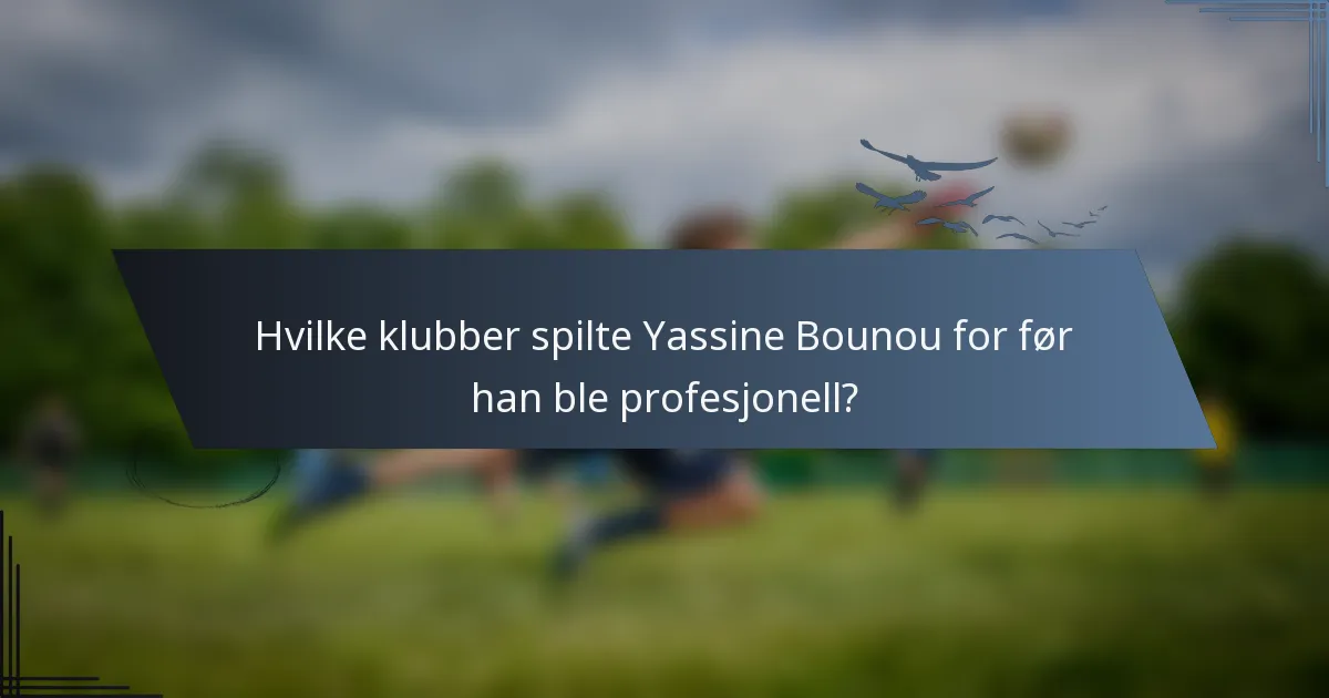 Hvilke klubber spilte Yassine Bounou for før han ble profesjonell?