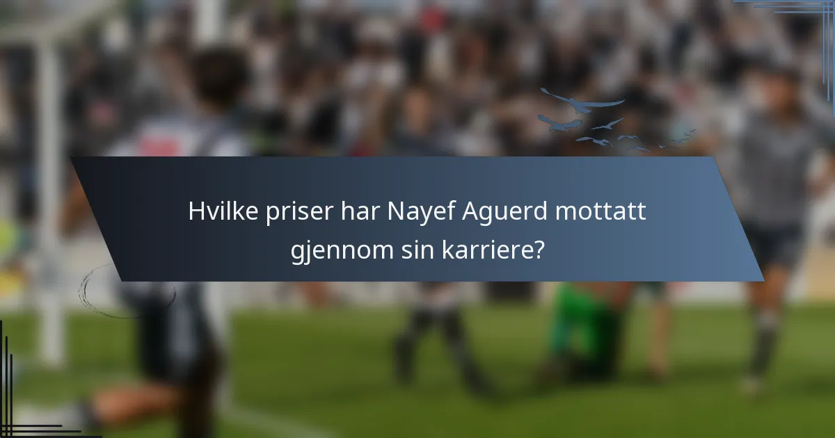 Hvilke priser har Nayef Aguerd mottatt gjennom sin karriere?