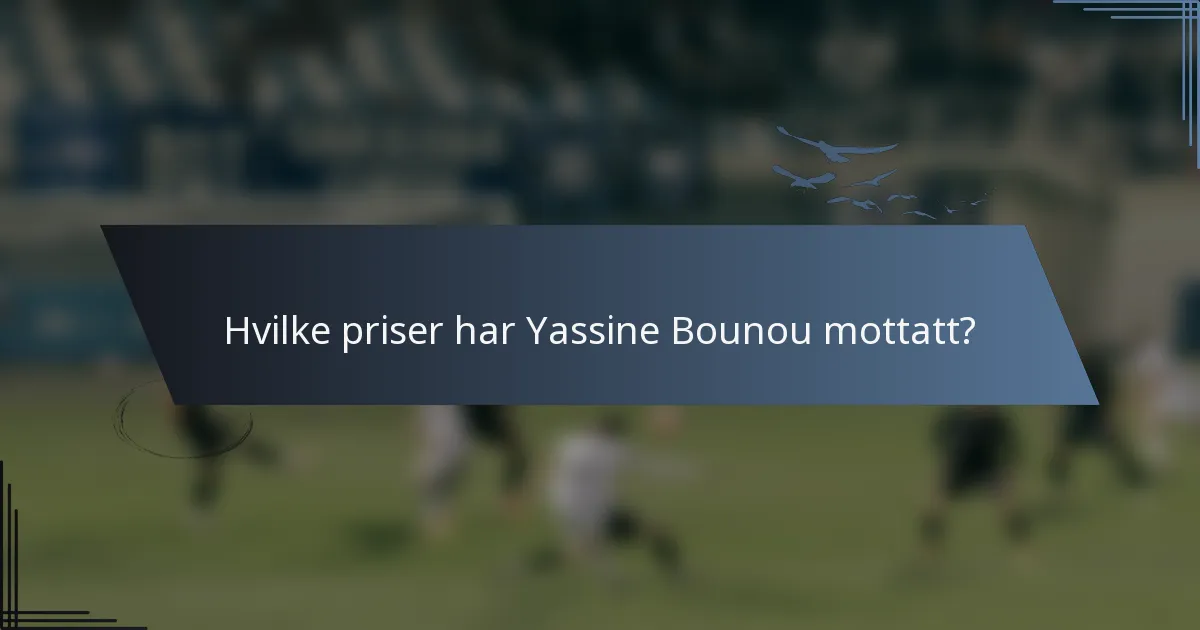 Hvilke priser har Yassine Bounou mottatt?
