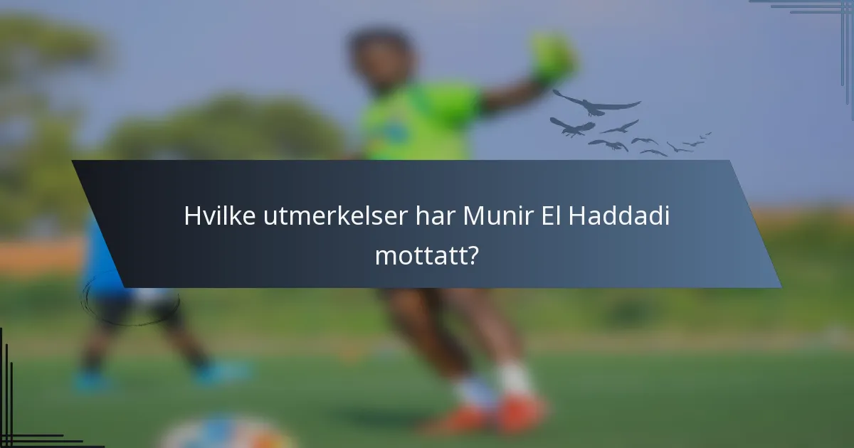 Hvilke utmerkelser har Munir El Haddadi mottatt?