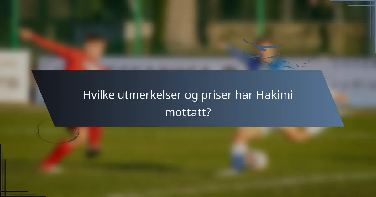 Hvilke utmerkelser og priser har Hakimi mottatt?