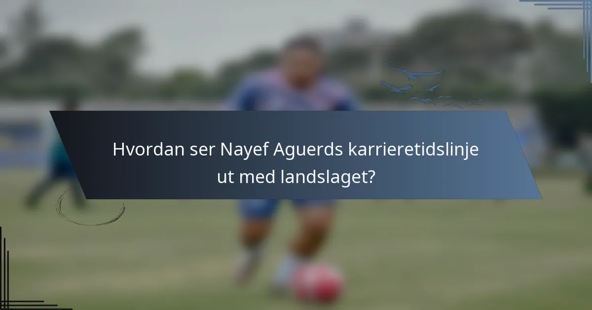 Hvordan ser Nayef Aguerds karrieretidslinje ut med landslaget?